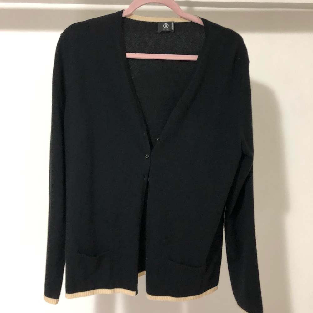 Bogner Black Cardigan size 14.  100% Cashmere sweater